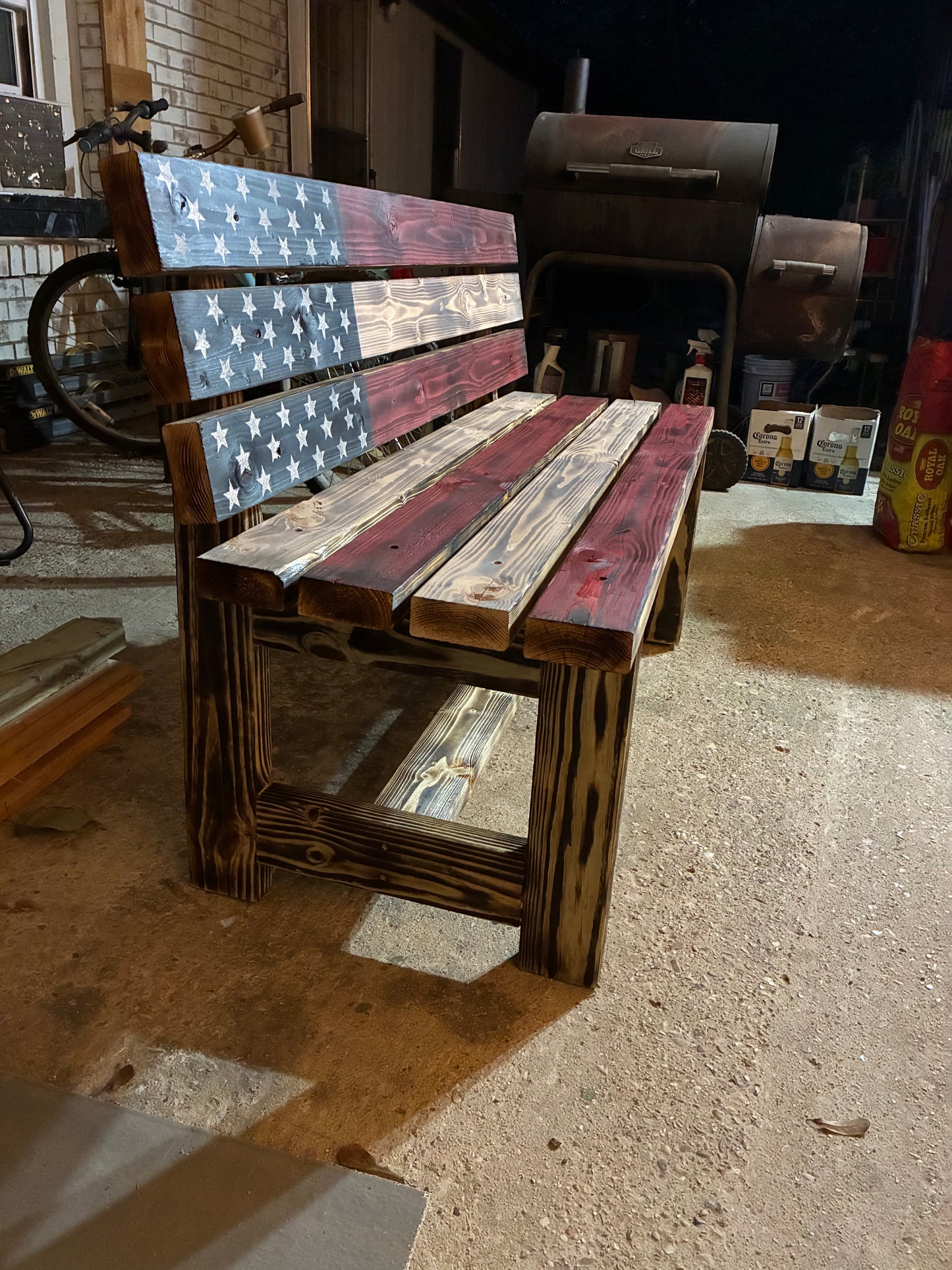 US Flag Bench