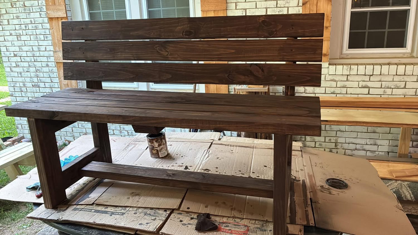 Stained or painted bench