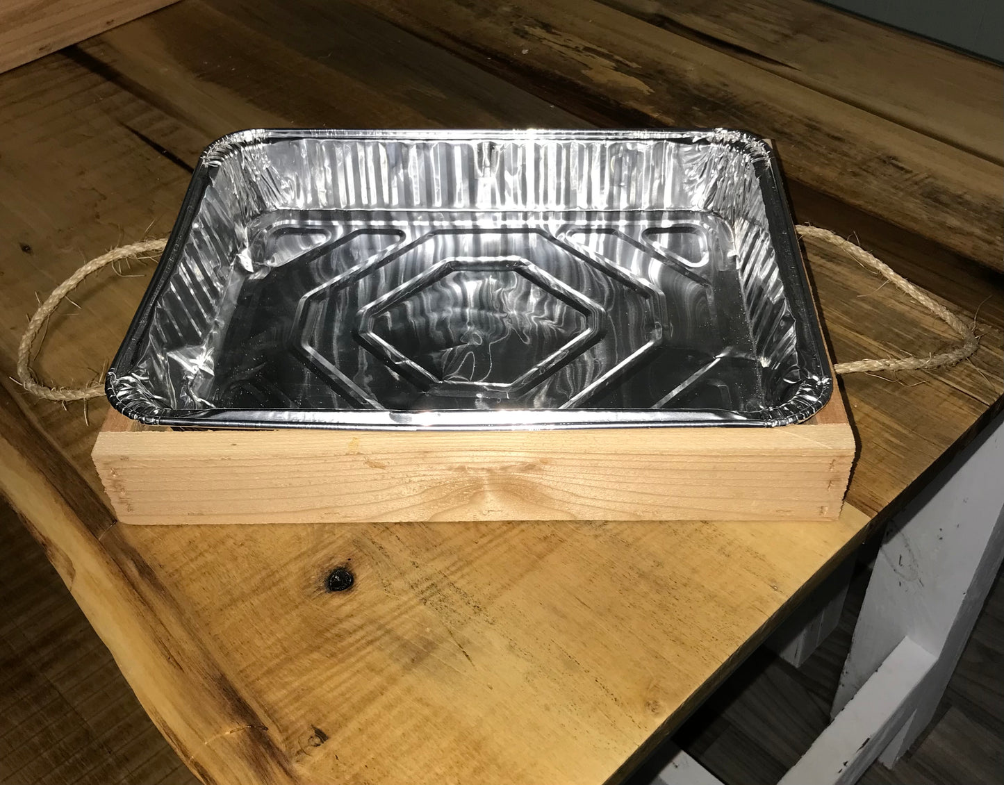 Handmade Wooden Serving Tray for Foil Pans