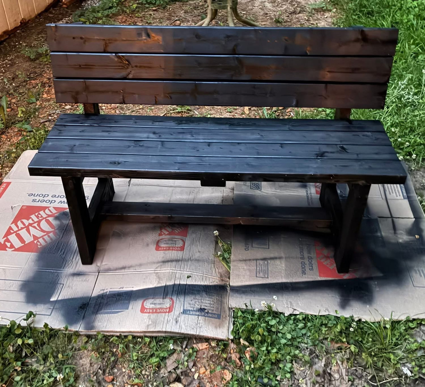 Stained or painted bench