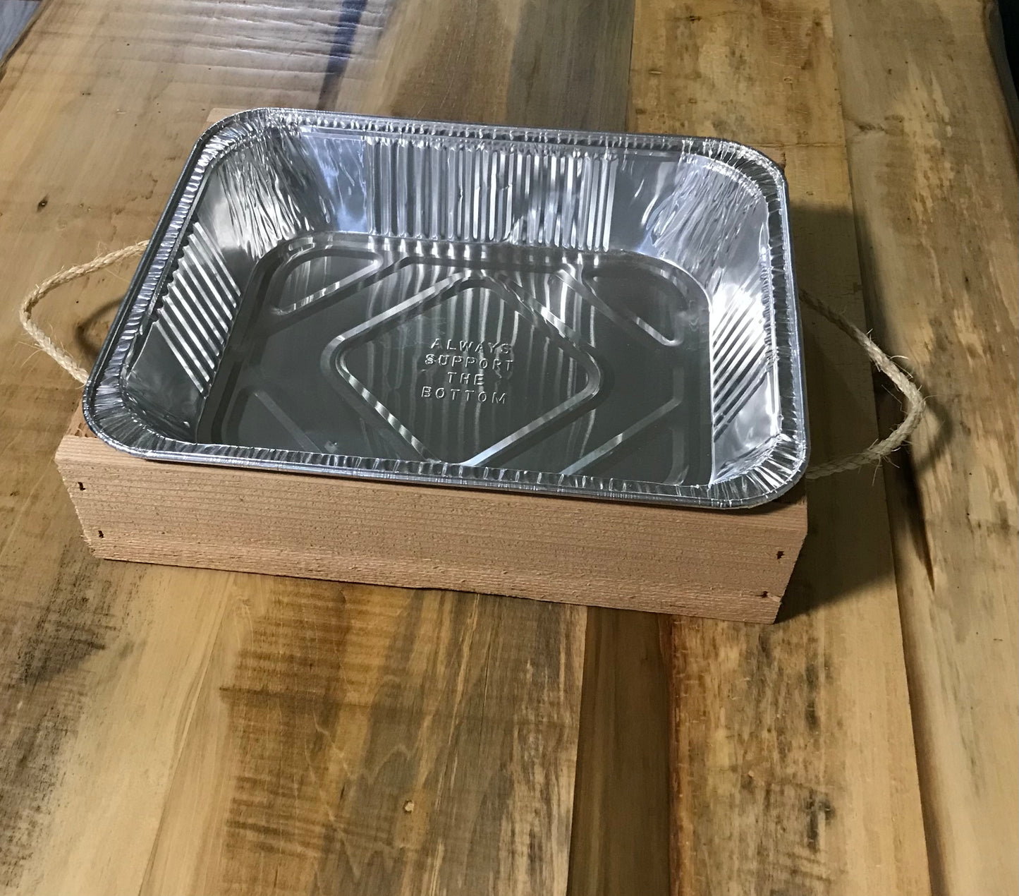 Handmade Wooden Serving Tray for Foil Pans