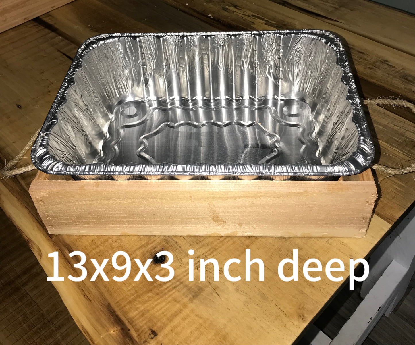 Handmade Wooden Serving Tray for Foil Pans